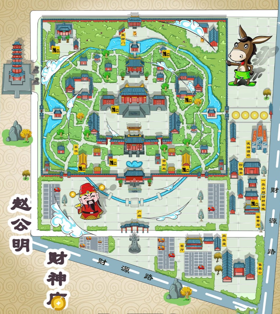 从江寺庙类手绘地图